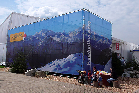 Large panoramic picture in the outdoor area of an exhibition (LUGA).