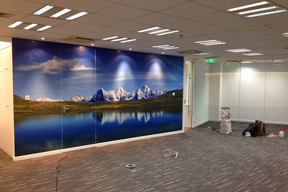 Panoramafoto als Wandbild in Büro