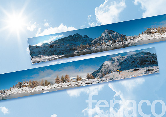 Bergpanorama auf Weihnachtskarte/Neujahrskarte