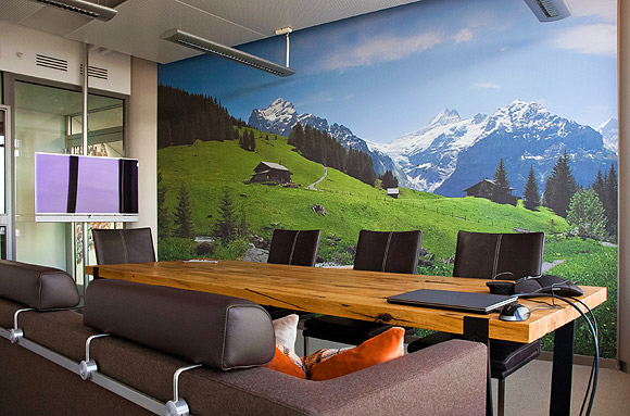 Panorama wall in the meeting room of exito GmbH & Co. KG, Online Marketing Agency.