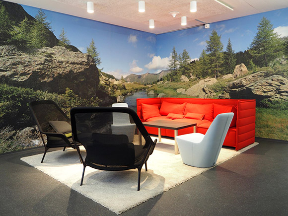 Wandpanorama mit Naturlandschaft in Besprechungsecke
