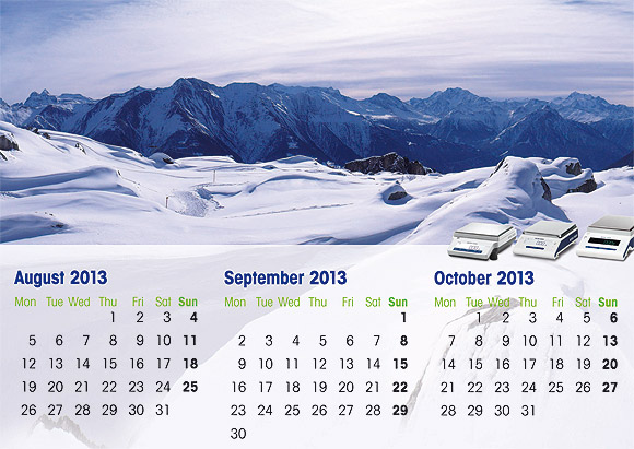 Annual calendar with panorama picture.