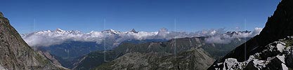 P000356: Panorama Berner Alpen vom Halbelfjoch/Wannigrat, Binntal