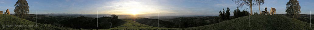 P001473: Panorama Abendstimmung über dem Emmental, dem Mittelland und dem Jura