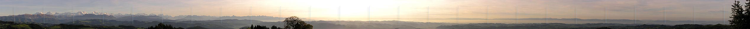 P001474: Panorama Abendstimmung über dem Emmental, dem Mittelland und dem Jura