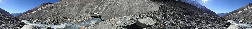 P001519: Panoramafoto Gletschertor am Langgletscher im Lötschental