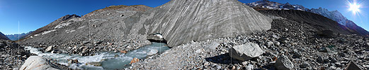 P001531: Panorama Gletscherbach und Gletschertor im Lötschental