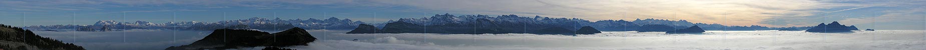 P001561: Panorama Rigi Rotstock: Glarner Alpen - Urner Alpen - Berner Alpen - Pilatus