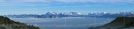 P001561fa: Gipfelpanorama vom Rigi Rotstock Richtung Osten: Churfirsten - Chaiserstock