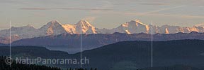 P001624: Panorama Abendstimmung über dem Emmental mit Eiger, Mönch und Jungfrau
