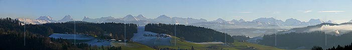 P001654: Panorama Emmental: Schloss Trachselwald und Berner Alpen