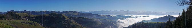 P001701: Panoramafoto Nebelmeer über dem Emmental