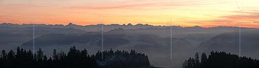 P001760: Panoramafoto Abendstimmung über dem Emmental
