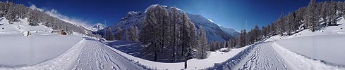 P001830: Panoramaaufnahme Winterwanderweg Binntal, Wallis