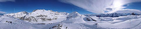 P001855: Panoramabild Moosfluh und Aletschgletscher