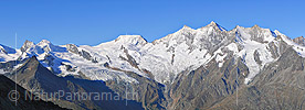 P002499c: Panoramafoto Allalinhorn, Alphubel und Mischabel (Schweizer Alpen)