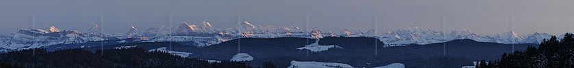 P003013: Panoramabild Abendlicht auf Alpenkette