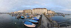 P003310: Panoramabild Bootshafen in Genf