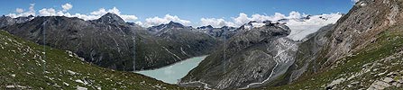 P003960: Panoramabild Schwarzberggletscher und Stausee Mattmark