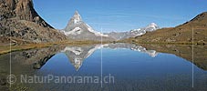 P004037: Grosspanorama Spiegelung Matterhorn im Riffelsee