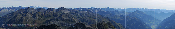 P004107b: Panoramafoto Gotthardgebiet und nördliche Tessiner Alpen