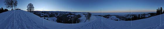 P004512: Panoramabild Wintermorgen mit Nebelmeer über dem Mittelland