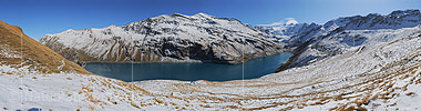 P005732a: Panoramafoto Lac de Moiry, Grand Cornier und Dent Blanche