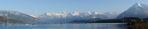 P005781a: Panorama Herbstabend am Thunersee (Alpenrandsee)