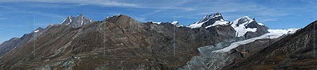 P006766: Grosspanorama Mischabel, Rimpfischhorn und Strahlhorn (Zermatt, Schweizer Alpen)