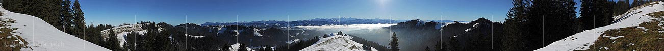 P007052: Panoramabild Nebelmeer in Hügellandschaft