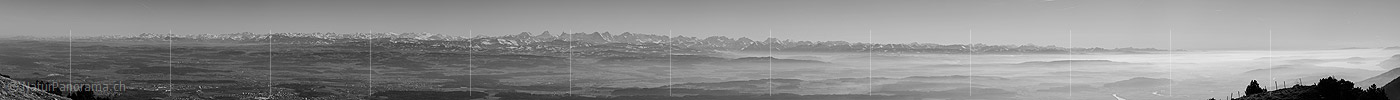 P007184c: Alpenpanorama Säntis bis Mont Tendre von der Hasenmatt