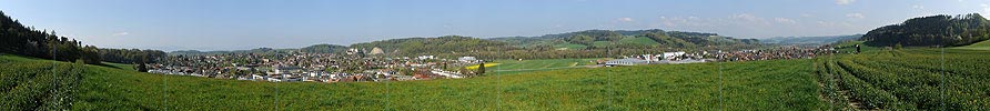 P007421: Panoramabild Oberburg und Burgdorf (Emmental)