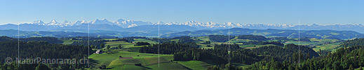 P007565b: Panoramafoto Emmental und Berner Alpen von der Lueg