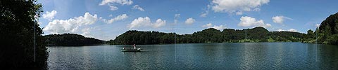 P007752: Panoramabild Fischerboot auf Türlersee (Knonauer Amt)