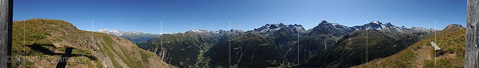 P008390: Panorama Binntal, Lengtal, Chriegalptal, Chummibort und Saflischtal
