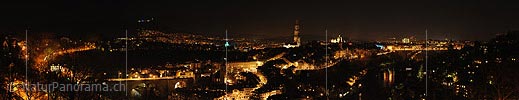 P009184: Panoramabild Bern vom Rosengarten (Nachtaufnahme)