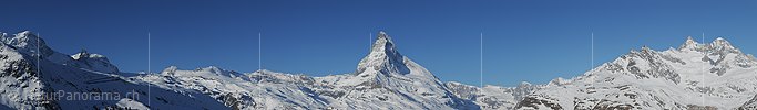 P009234g: Hochauflösendes Panoramafoto Matterhorn im Winter (Schneebedeckt)