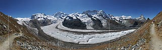 P010547: Panoramabild Gornergletscher und Zermatter Viertausender