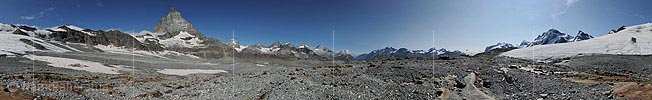 P013381: 360° Panoramafoto Matterhorn und karge Hochebene