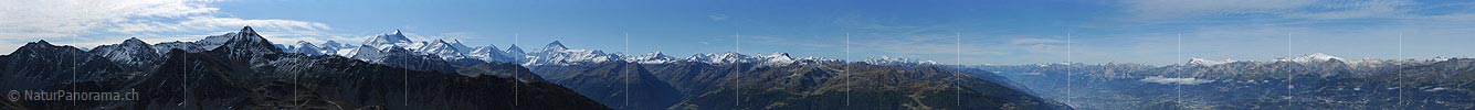 P013628: Gigapixel-Panoramafoto Walliser und Waadtländer Alpen vom Illhorn