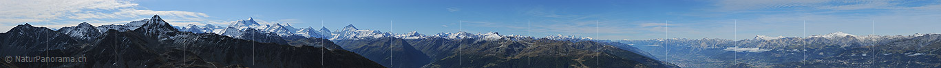 P013628a: Gigapixel-Panoramafoto Walliser und Waadtländer Alpen vom Illhorn