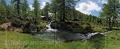 P014692: Panoramafoto Bergbach mit Wasserbecken in Naturlandschaft