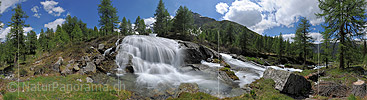 P014695: 360° Panoramafoto Wasserfall in Naturlandschaft (Langzeitbelichtung)
