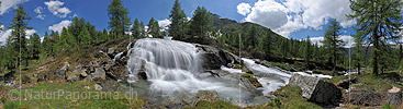 P014695: 360° Panoramafoto Wasserfall in Naturlandschaft (Langzeitbelichtung)