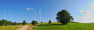 P014761a: Panoramafoto Windräder in Juralandschaft