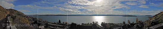 P015413: Panoramafoto Bielersee bei Twann