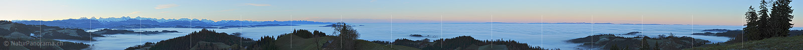 P015548: Panoramafoto Nebelmeer über dem Emmental