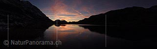 P016742: Panoramafoto Abendstimmung am Bergsee (Spiegelung)