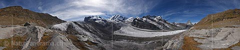 P018527: 360° Panoramafoto Gornergletscher und Zermatter Viertausender