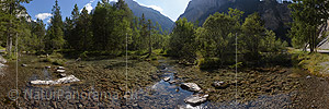 P018568: Panoramafoto Waldquelle in Auenlandschaft